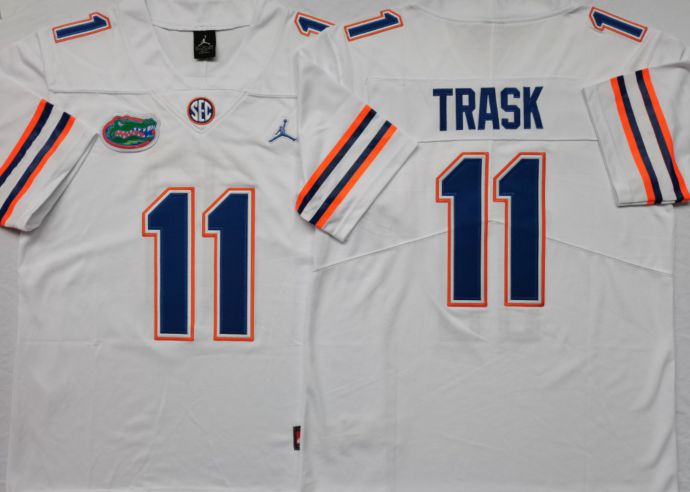 Men Florida Gators #11 Trask White 2025 NCAA Jersey